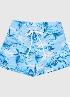 Kids Aqua Blu Lycra Swim Shorts
