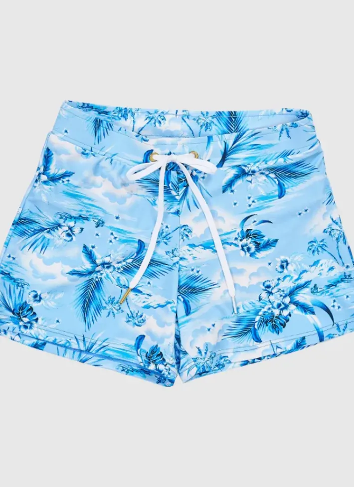 Kids Aqua Blu Lycra Swim Shorts
