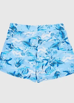 Kids Aqua Blu Lycra Swim Shorts