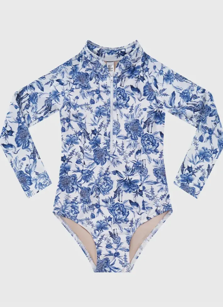 Kids Aqua Blu Long Sleeve One Piece