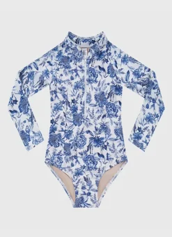 Kids Aqua Blu Long Sleeve One Piece