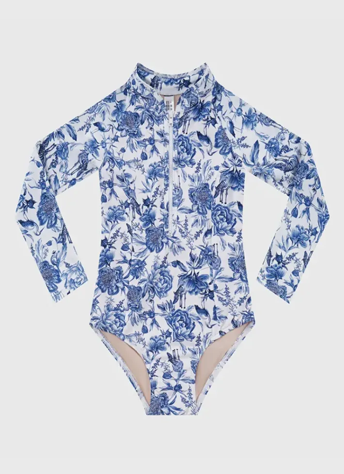 Kids Aqua Blu Long Sleeve One Piece