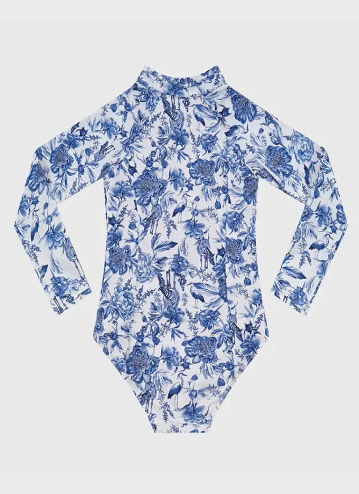 Kids Aqua Blu Long Sleeve One Piece
