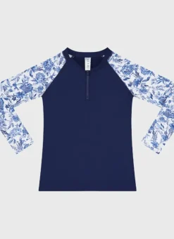 Kids Aqua Blu Long Sleeve Rash Vest