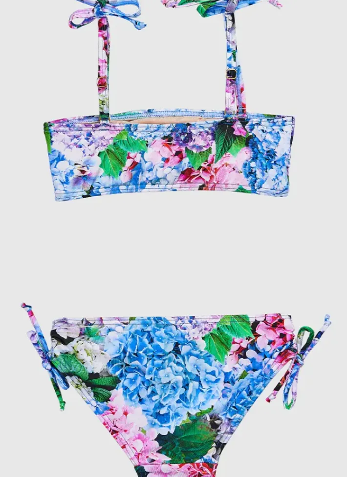 Kids Aqua Blu Frill Bikini Set