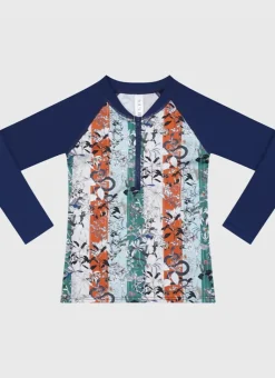 Kids Aqua Blu Long Sleeve Rash Vest