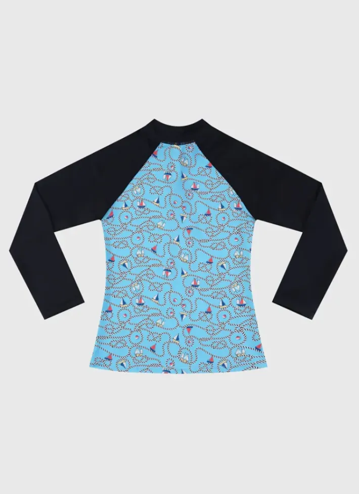 Kids/BOY Aqua Blu Long Sleeve Rash Vest