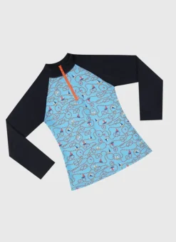 Kids/BOY Aqua Blu Long Sleeve Rash Vest