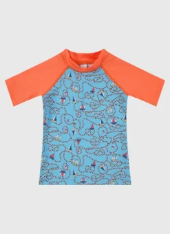 Kids/BOY Aqua Blu Short Sleeve Rash Vest