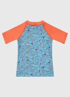 Kids/BOY Aqua Blu Short Sleeve Rash Vest