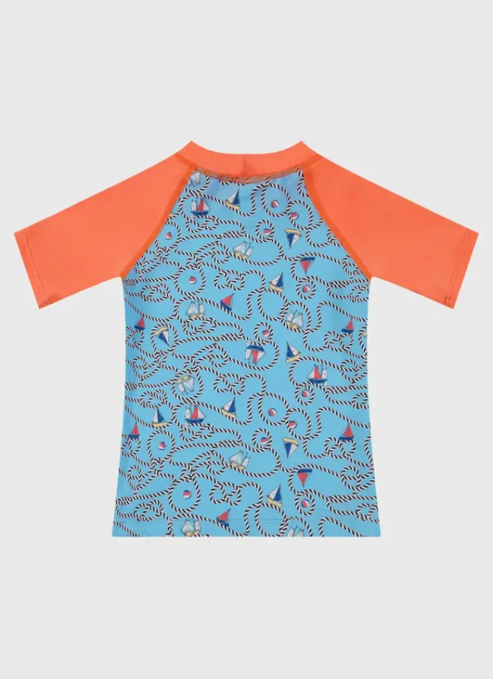 Kids/BOY Aqua Blu Short Sleeve Rash Vest