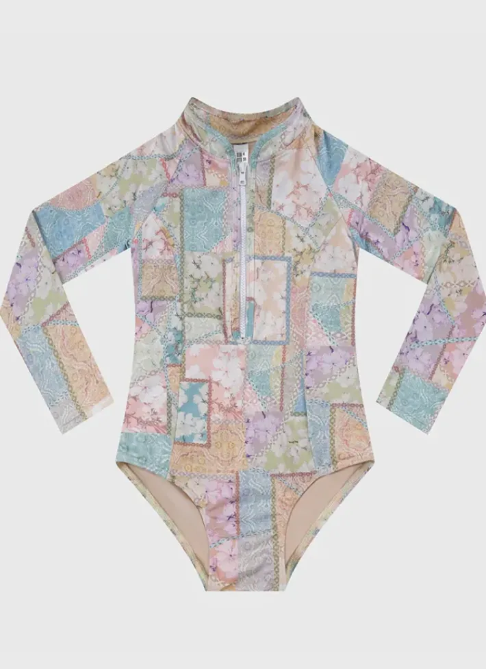 Kids Aqua Blu Long Sleeve One Piece