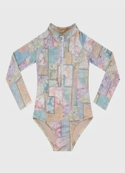 Kids Aqua Blu Long Sleeve One Piece