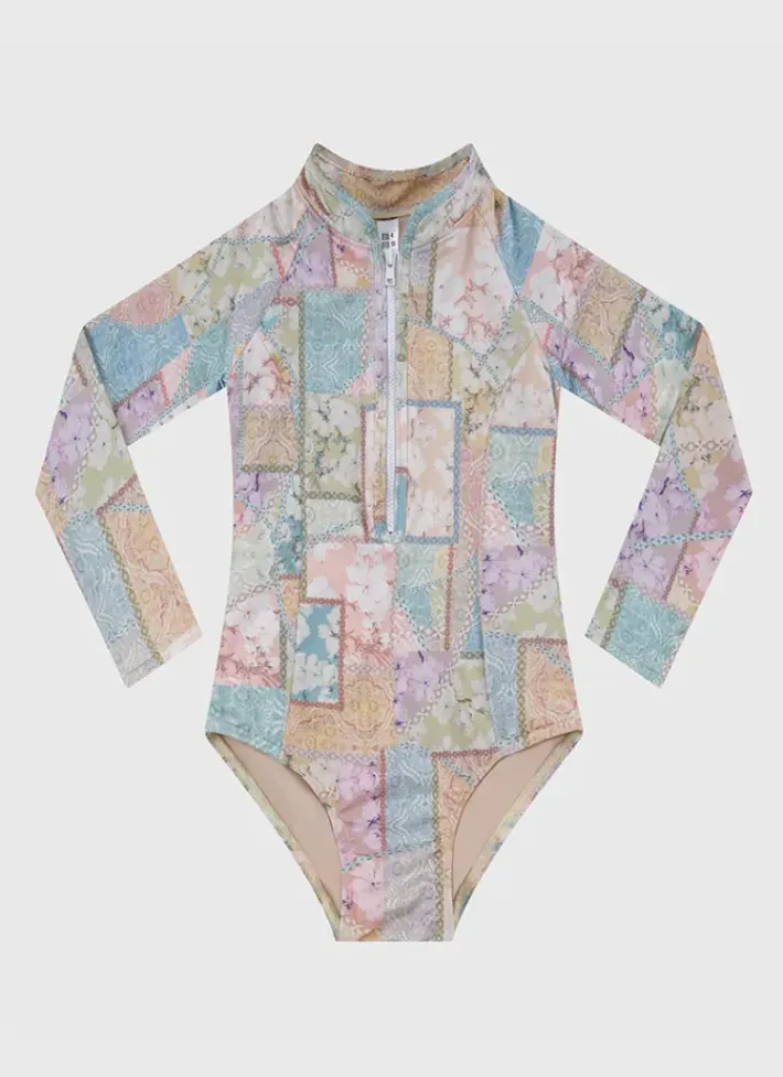Kids Aqua Blu Long Sleeve One Piece