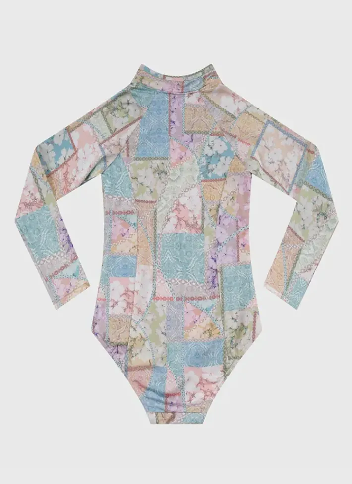 Kids Aqua Blu Long Sleeve One Piece