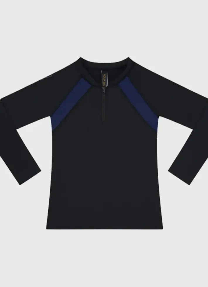 Kids/BOY Aqua Blu Building Blocks Long Sleeve Rash Vest