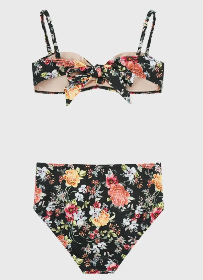 Kids Aqua Blu Bandeau Bikini Set