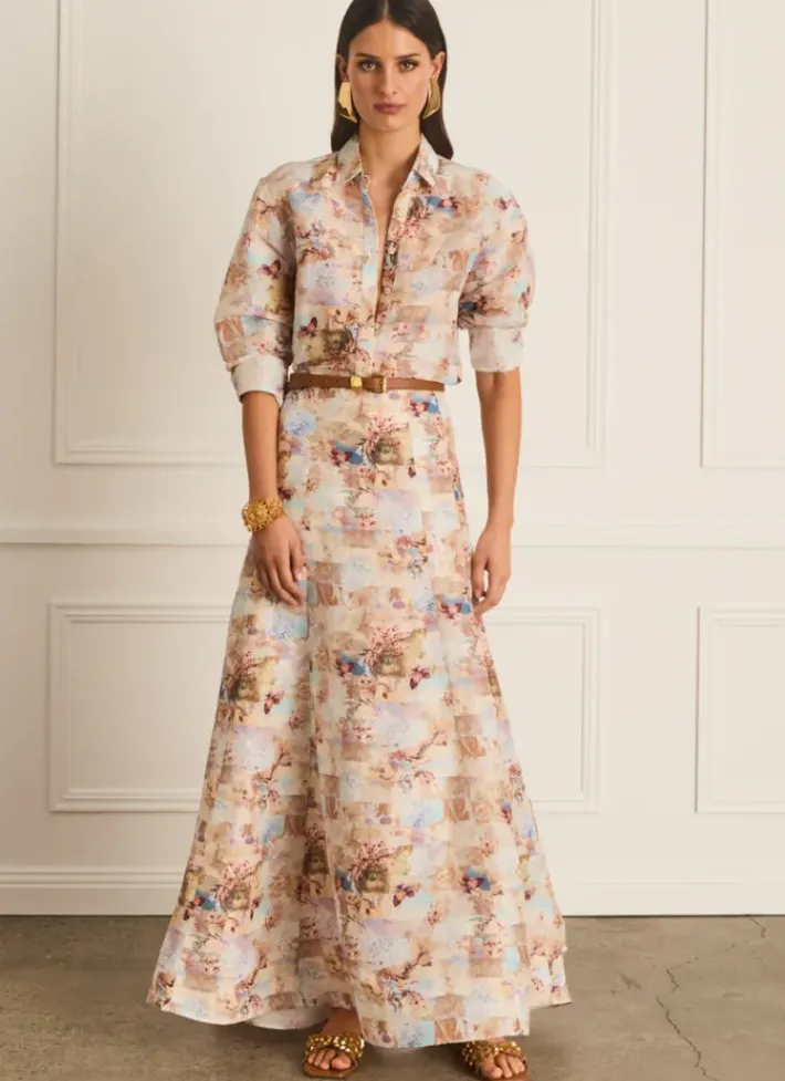 Women Aqua Blu Veronica Maxi Skirt