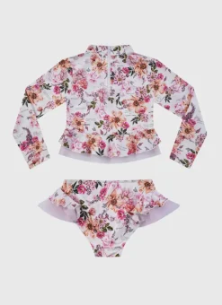 Kids Aqua Blu Long Sleeve Rash Vest Set