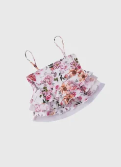 Kids Aqua Blu Tiered Frill Bikini Set