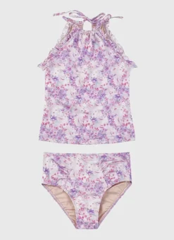 Kids Aqua Blu Halter Neck Tankini Set (SAMPLE)