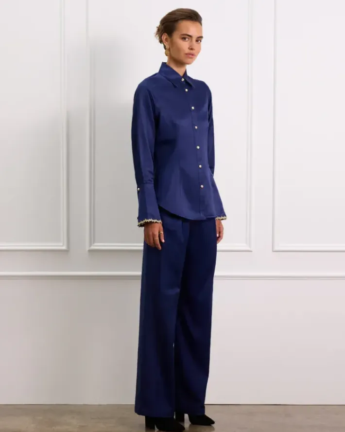 Women Aqua Blu Éclat Juliette Blouse