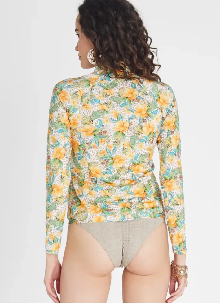 Women Aqua Blu Hayley Rash Guard