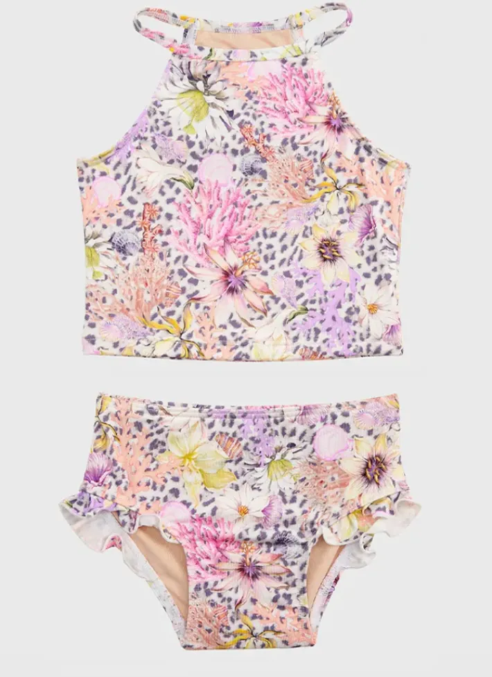 Kids Aqua Blu Tankini Set