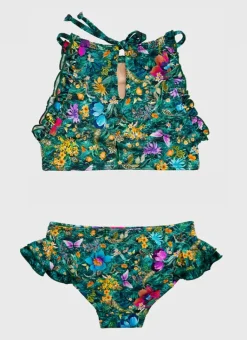 Kids Aqua Blu Halter Neck Bikini Set