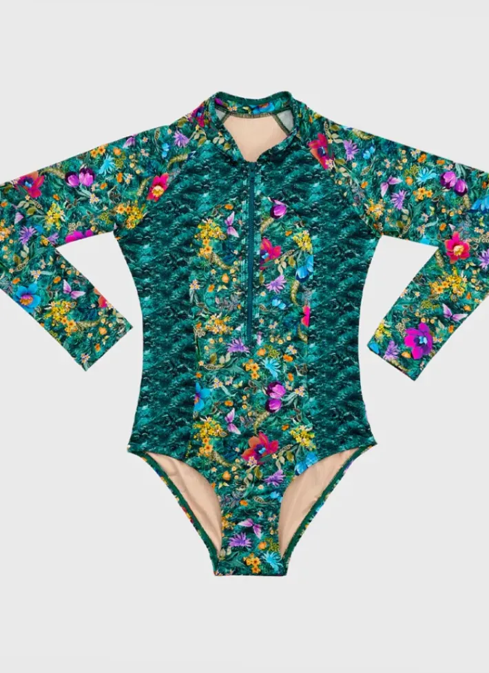 Kids Aqua Blu Long Sleeve One Piece