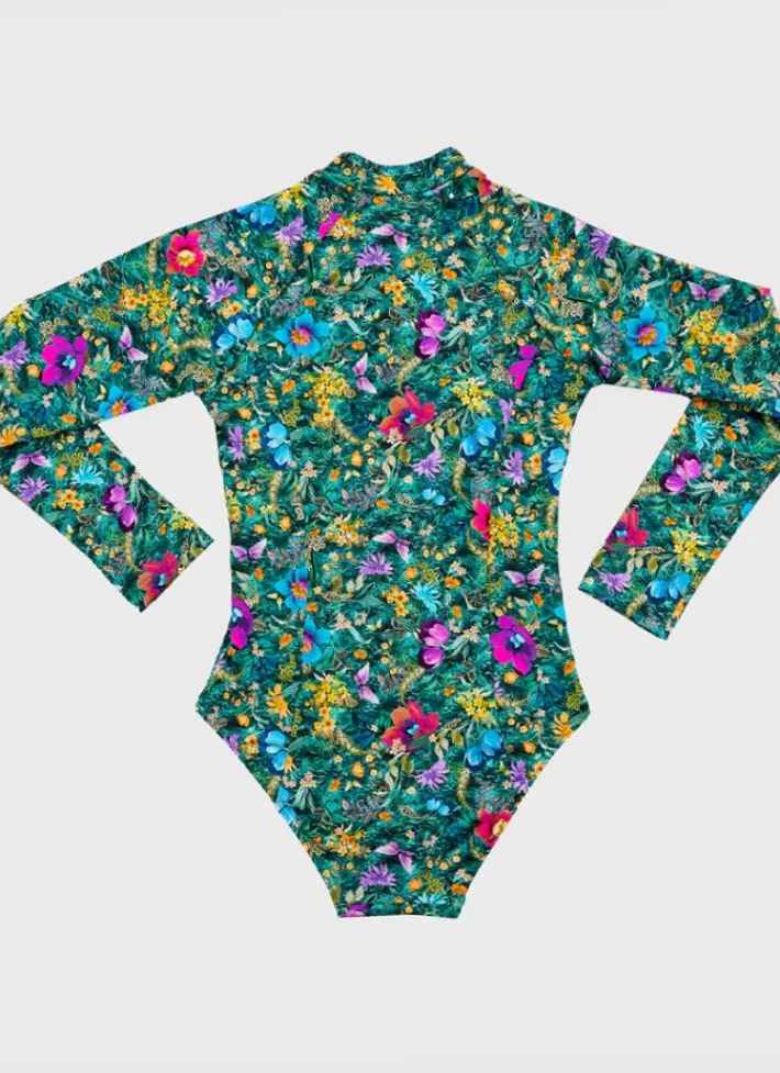 Kids Aqua Blu Long Sleeve One Piece