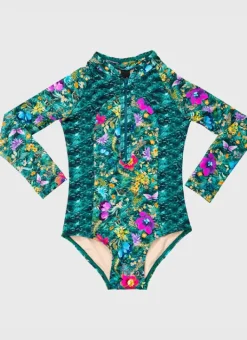 Kids Aqua Blu Long Sleeve One Piece