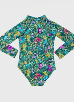 Kids Aqua Blu Long Sleeve One Piece
