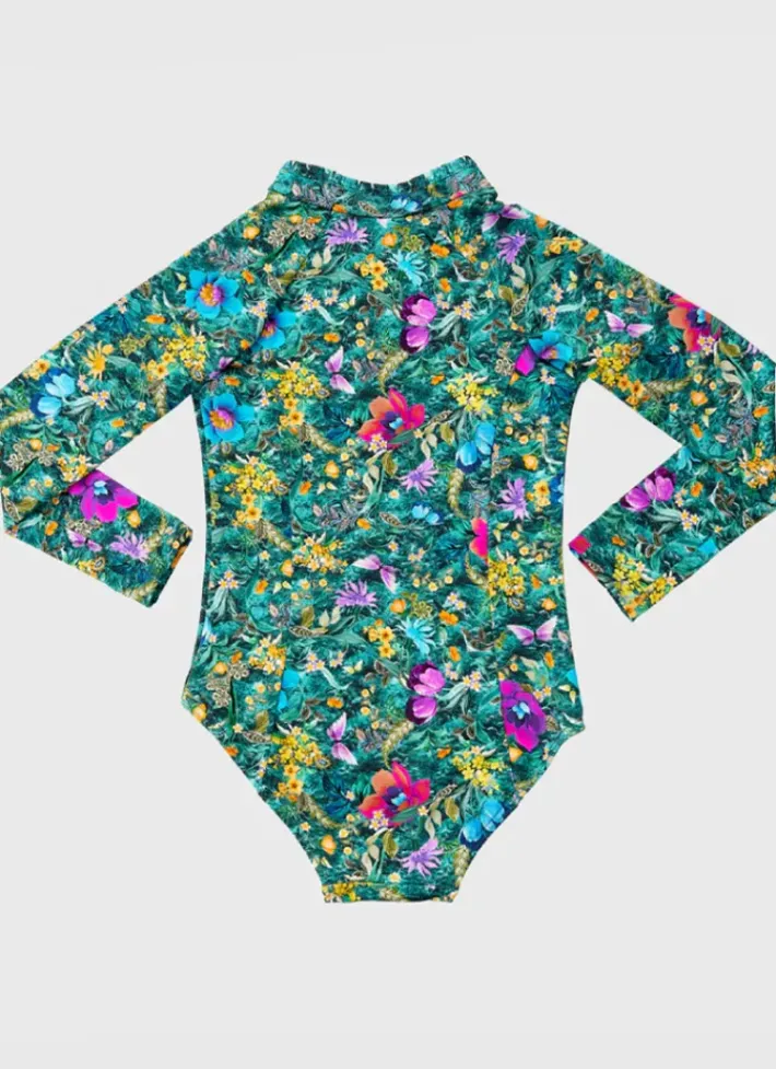 Kids Aqua Blu Long Sleeve One Piece