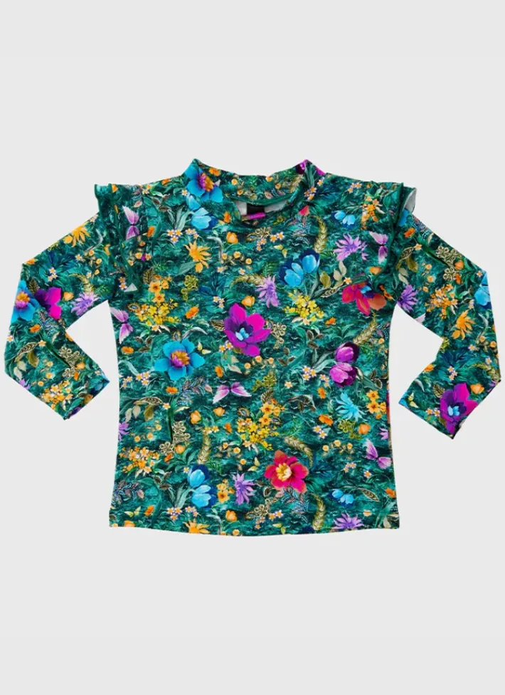 Kids Aqua Blu Long Sleeve Rash Vest