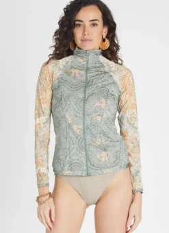 Women Aqua Blu Hayley Rash Guard