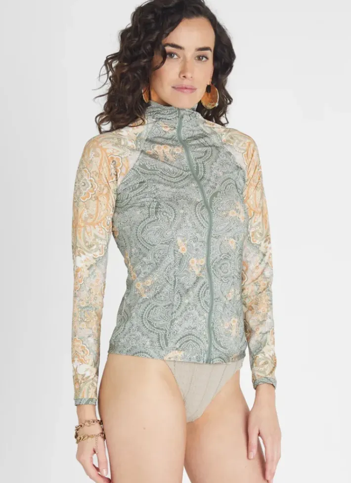 Women Aqua Blu Hayley Rash Guard