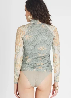 Women Aqua Blu Hayley Rash Guard