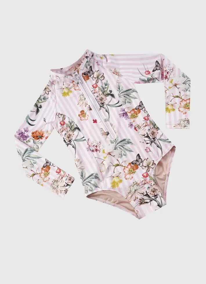 Kids Aqua Blu Long Sleeve One Piece