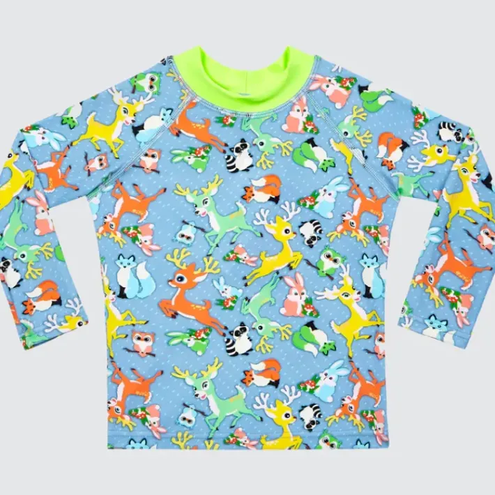 Kids Aqua Blu Long Sleeve Rash Vest