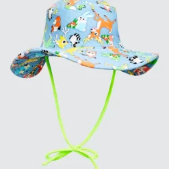 Kids Aqua Blu Lycra Bucket Hat
