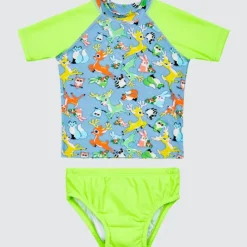 Kids Aqua Blu Rashie and Swim Nappy Set