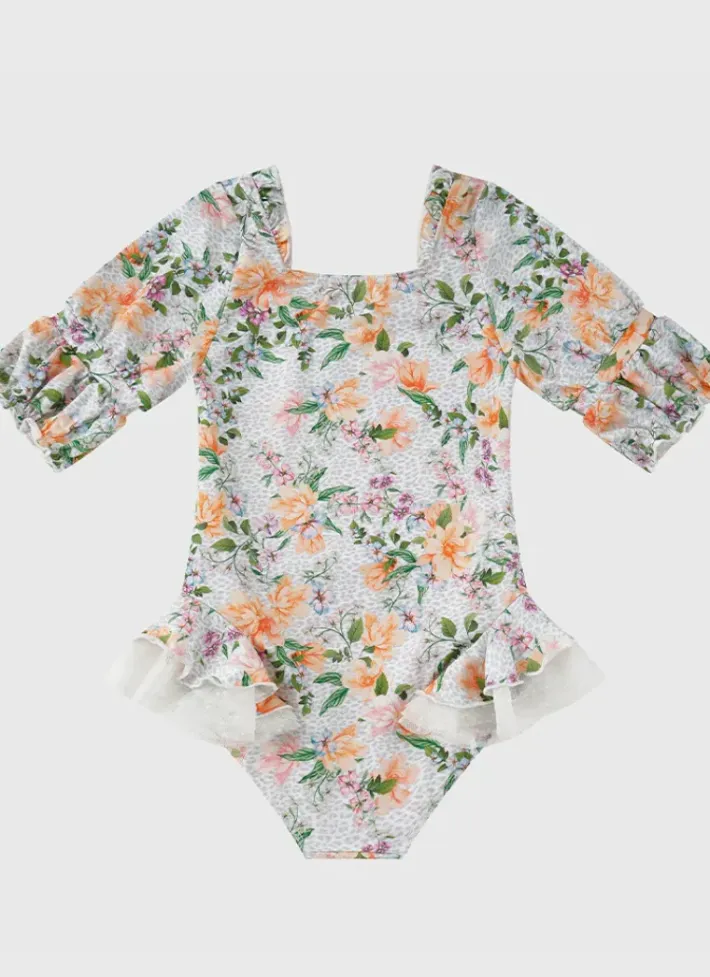 Kids Aqua Blu Short Sleeve Puff One Piece