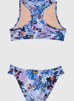 Kids Aqua Blu Iris High Neck Bikini Set (SAMPLE)