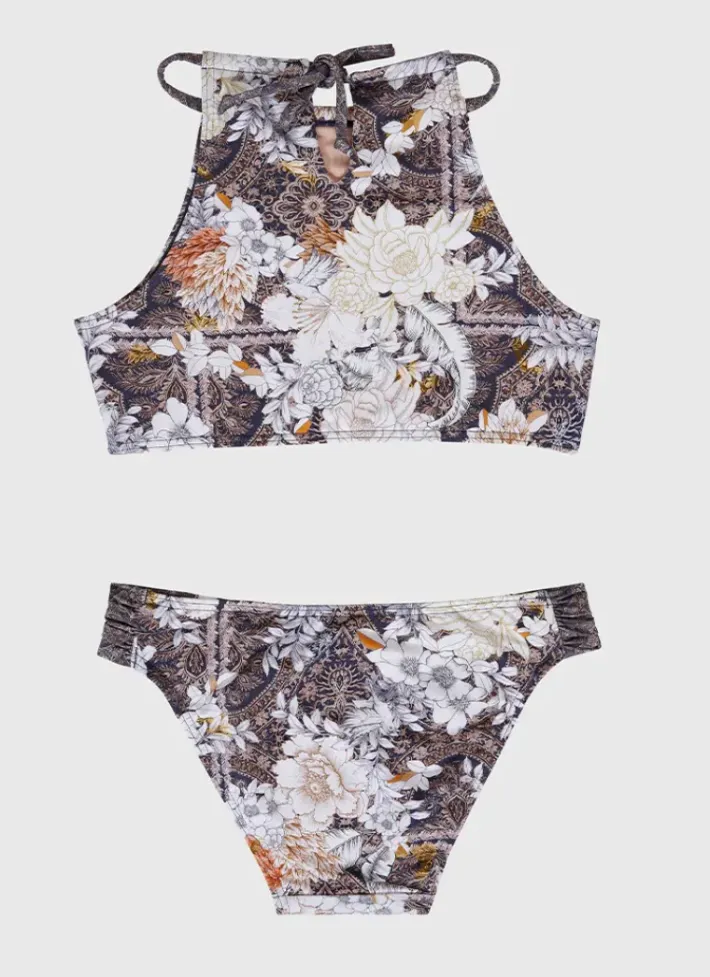 Kids Aqua Blu Halter Bikini Set