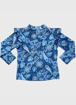 Kids Aqua Blu Long Sleeve Rash Vest