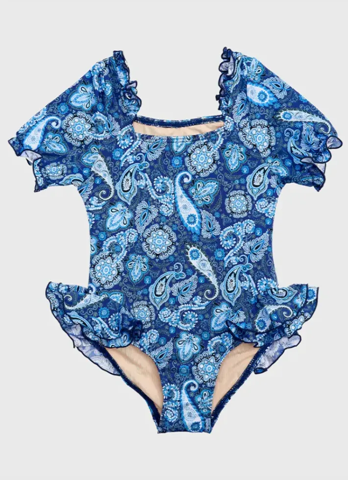 Kids Aqua Blu Short Sleeve One Piece