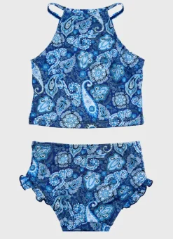 Kids Aqua Blu Tankini Set