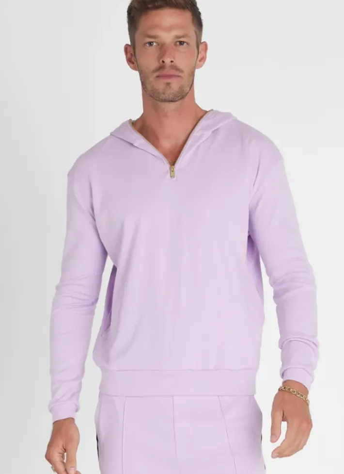 Women Aqua Blu Lavender Hoodie