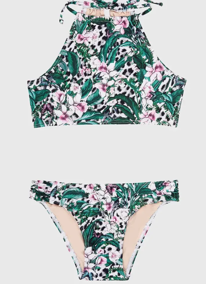 Kids Aqua Blu Lily Halter Bikini Set